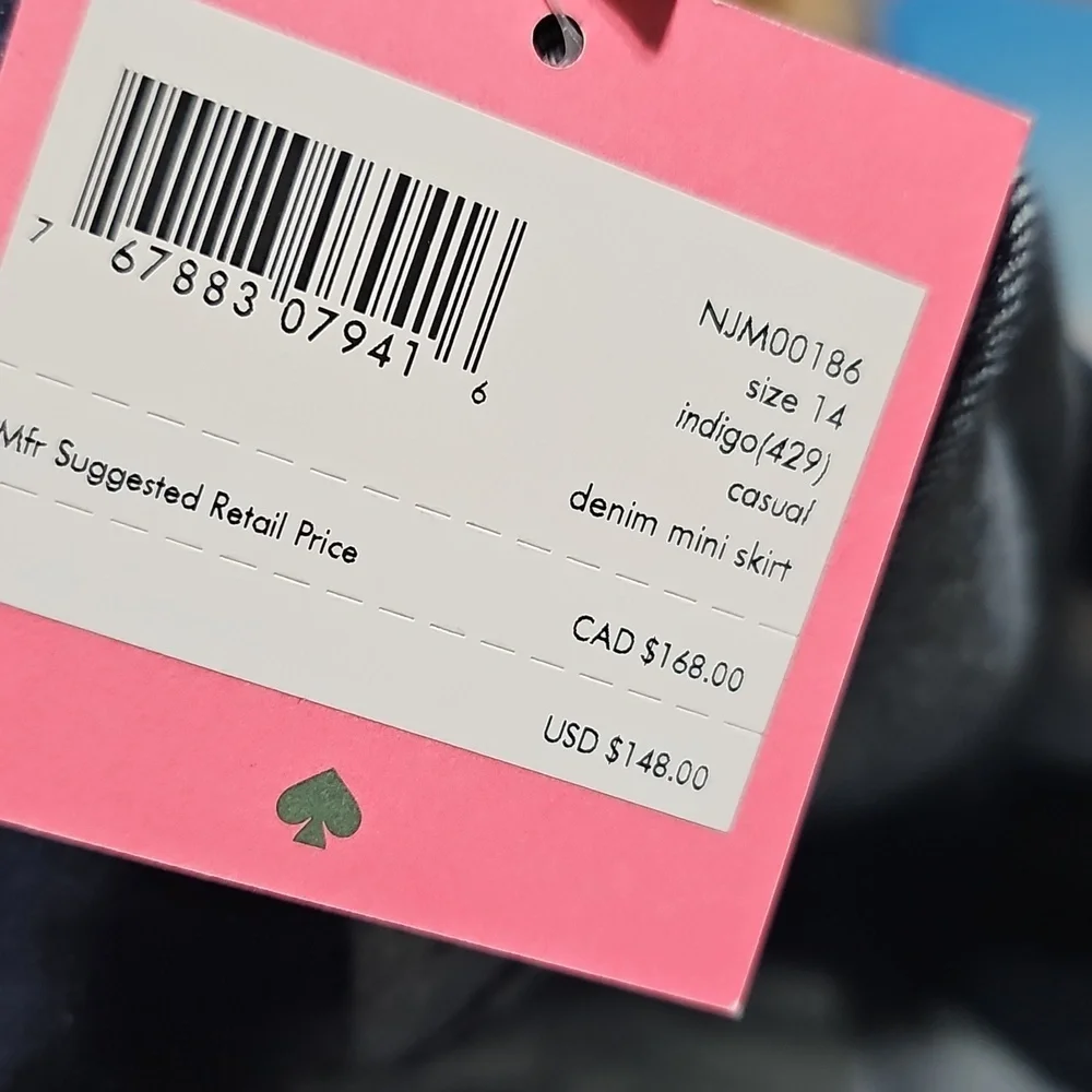 Kate Spade New York Denim Button-Front Mini Skirt New Size 14